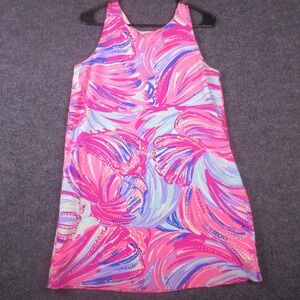 Lilly Pulitzer Dress Womens Small Pink Geometric Silk Sleeveless Shift Short